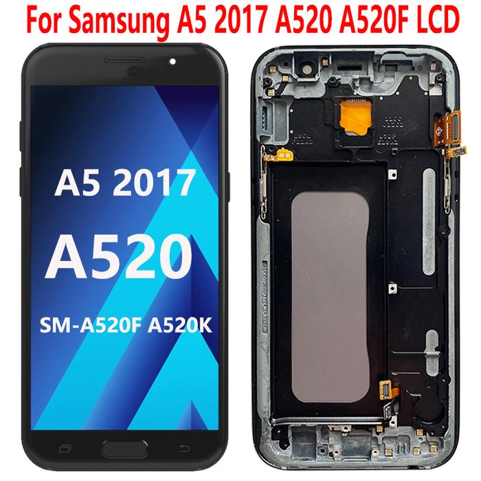 SUPER AMOLED A520 For Samsung A5 2017 LCD Display Touch Screen 5.2''