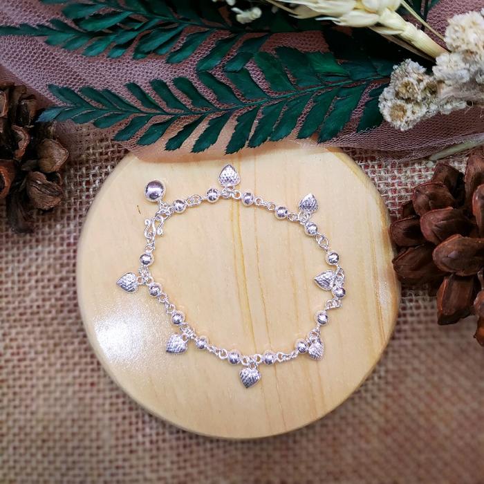Gelang Tangan Silver Perak Cantik Remaja Anak-anak motif love
