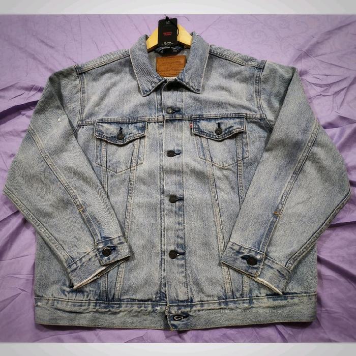 Levis Trucker Jacket Type 3 Lv's Big E Vintage Washed Light Blue Denim Jeans Relaxed Fit 100% Cotton