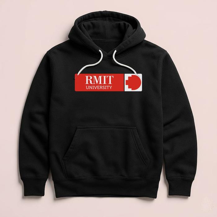 Hoodie RMIT University Australia Premium Fleece Cloth Sweater Jacket Hood Black Hitam