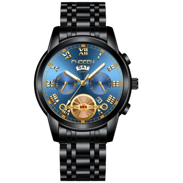 FNGEEN 4001 Jam Tangan Pria Luxury Stainless Steel Quartz Original Tah