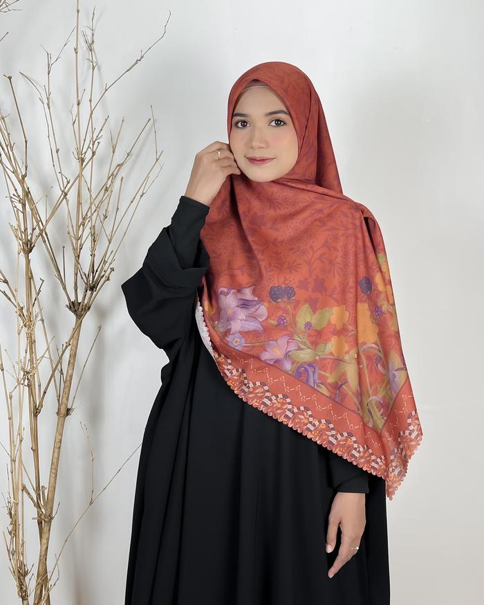 Alwafa Hijab Scarf printing motif Raudhah bahan voal premium