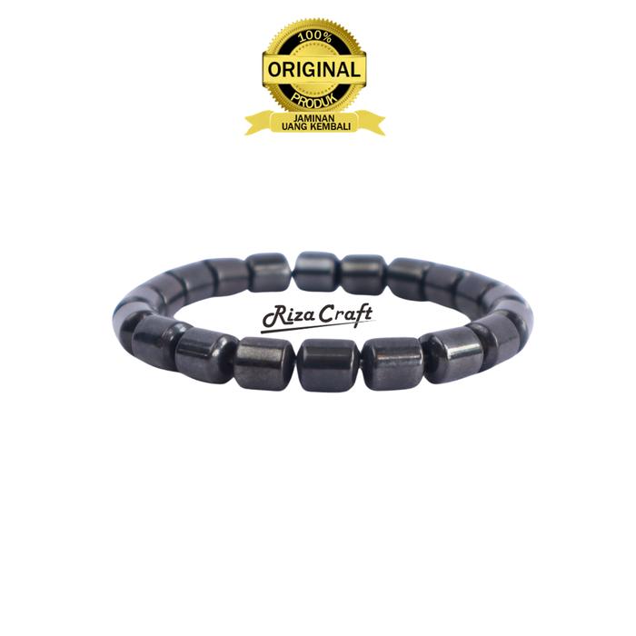 Gelang Kesehatan Batu Hematite Badar Besi Unik Asli Alam Pria Wanita