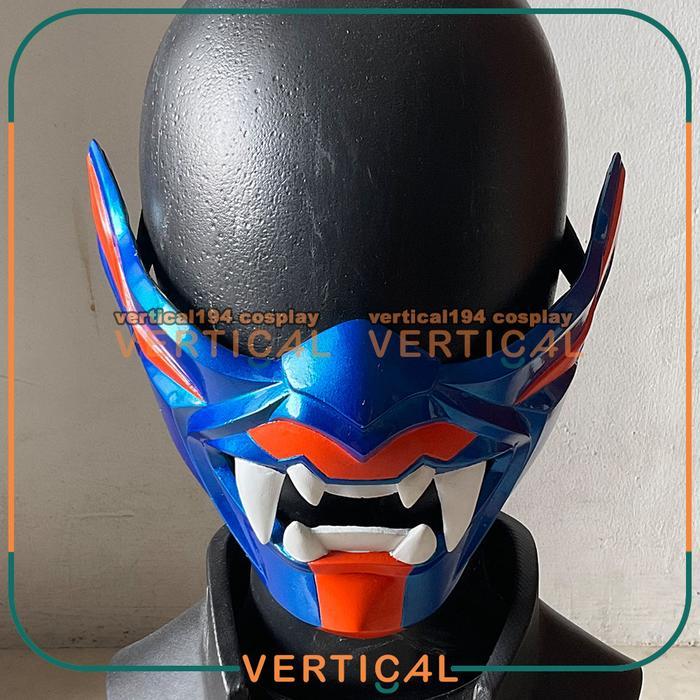 Valorant Yoru Mask Oni Masker Cosplay Topeng Techwear Menpo Cyberpunk Pasti Ori