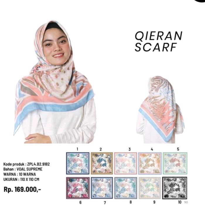 Jilbab Segiempat Motif Zoya Qieran Scarf - Model Terbaru - Square, Muslim