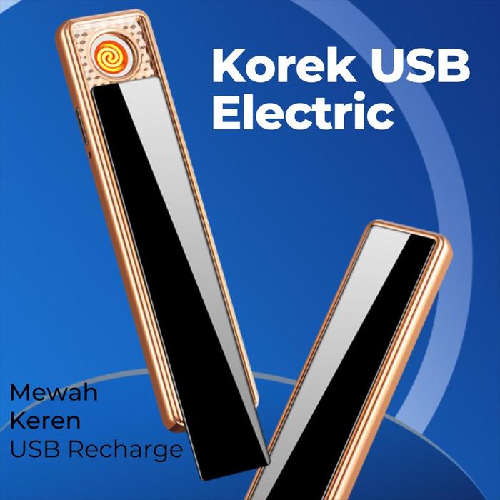 Korek Elektrik Korek USB Electric Lighter Rechargeable Korek Tahan Angin