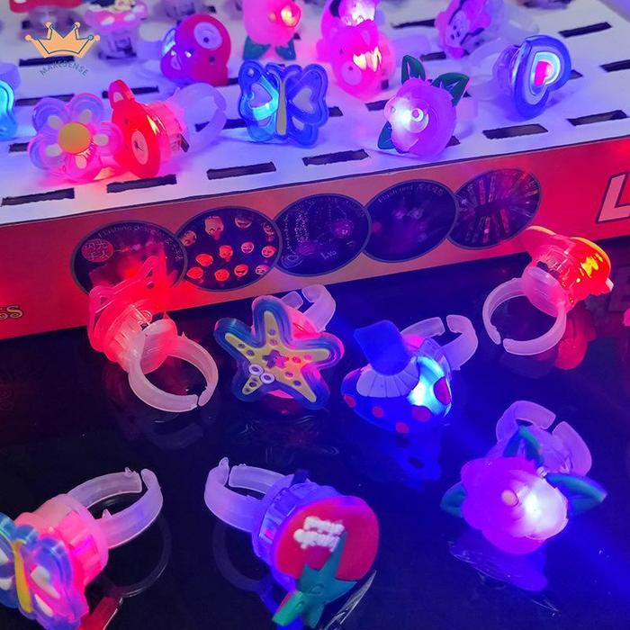 1pc Cincin LED Kartun Karet lembut Soft Glowing Finger Cincin Lamp MK