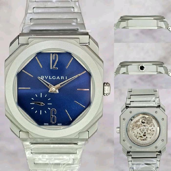 Bvlgari Jam Tangan Pria Octo Scramble dengan Tali Stainless Steel Elegan & Modern untuk Berbagai Kes