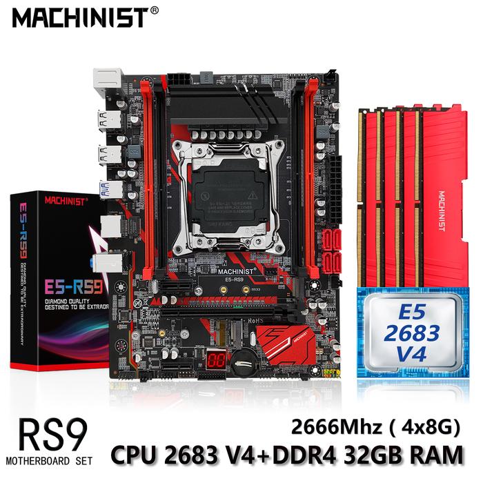 MACHINIST E5 RS9 Motherboard Kit With Xeon E5 2683 V4 CPU Processor
