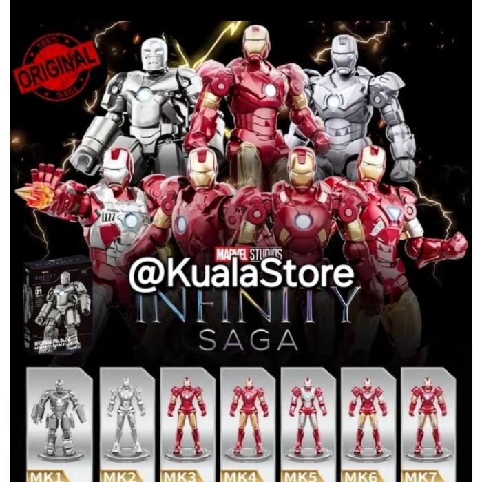 Marvel Action Figure Iron Man Model Kit Blind Box Avengers The Infinity Saga Original Disney Mark ZD