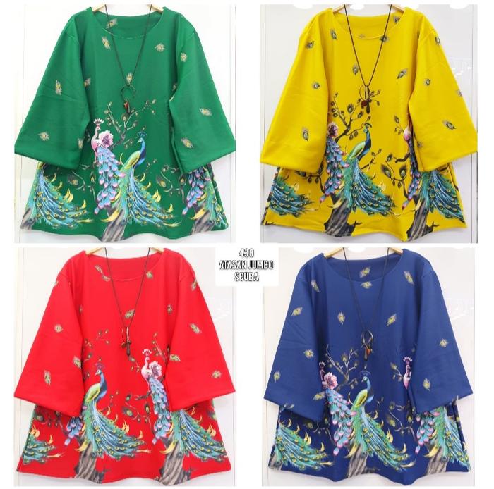 BLUS SCUBA PREMIUM MOTIF MERAK FIT XXL-XXXL LD 115-130