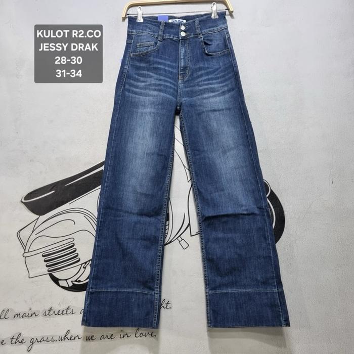Celana Jeans Kulot Hw Kancing 2 Jessy Medium Nine One Nine Jeans