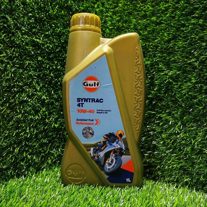 Gulf Syntrac 4T Full Synthetic Engine Oil 10W40 10W-40 Api Sn 1 Liter -Gratisongkir