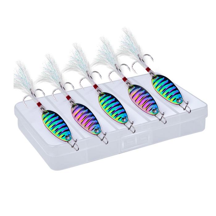 5pcs Fishing Lure Spoon 2.5g 3g 5g 7g 10g Gold Silver Fish Bait