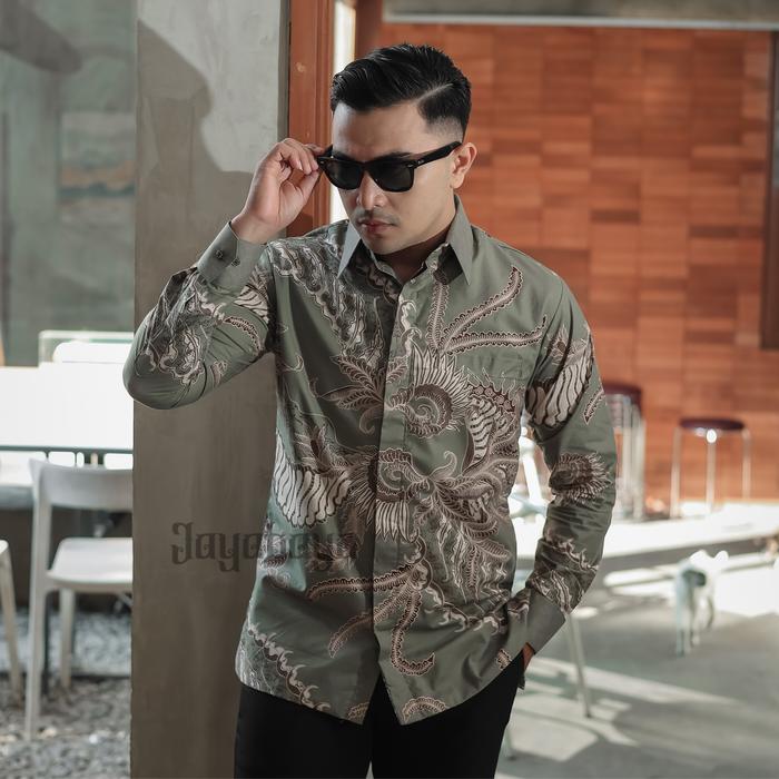 Jayabaya Batik LEUSER Kemeja Katun Furing Lengan Panjang Baju Formal