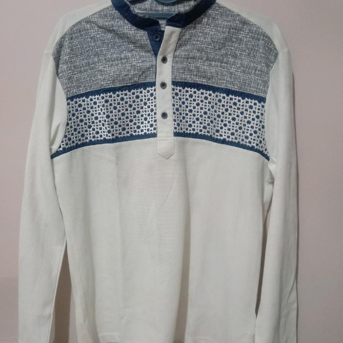 Baju Koko pria warna putih merk poshboy paten