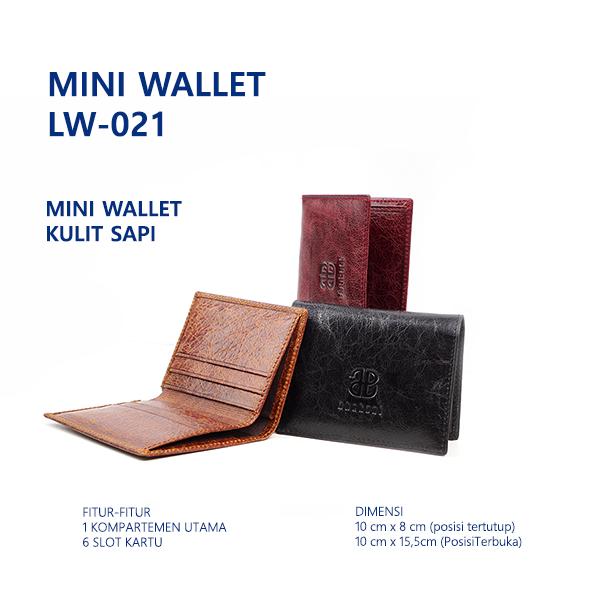 ABEKANI LEATHER Dompet Mini Kulit Sapi LW-021 Praktis & Kompak untuk Pria & Wanita 1 Kompartemen Uta