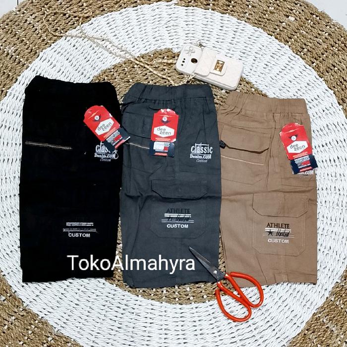 Celana Cargo anak Usia 6-13thn/Celana Pendek Cargo Kempol Anak Katun Melar Fashion Pinggang Karet