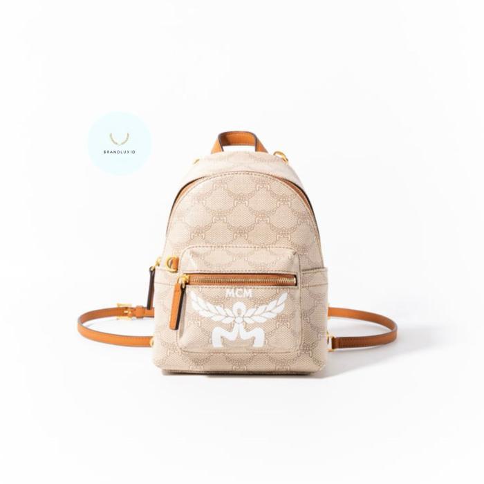 MCM X-mini stark bebe boo backpack in lauretos Pink - Silver Pink Beige - Oatmeal