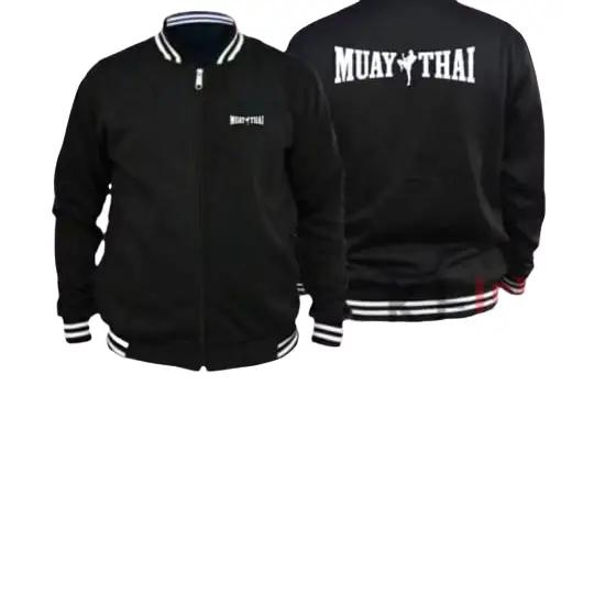 JACKET BASEBALL MUAYTHAI LOGO DEPAN BELAKANG SIMPLE LOGO KEREN COD // JAKET BASEBALL MUAYTHAI TULISA