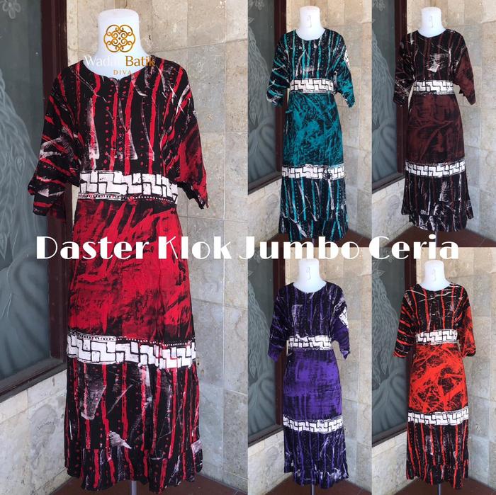 DASTER KLOK JUMBO CAP CERIA BATIK TERBARU