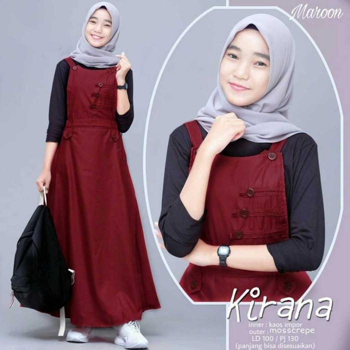 LEIKA - GAMIS OVERALL KANCING / BAJU KODOK WANITA JUMBO / OVERALL STYLE KEKINIAN / JUMPSUIT DRESS RO