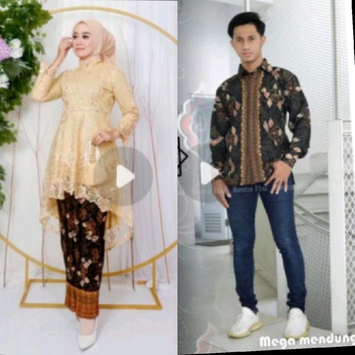 BAJU KEBAYA  COUPLE MODERN/KEBAYA LESTI KEJORA /KEBAYA KEMEJA BATIK/BATIK SARIMBIT Muslim Kondangan 