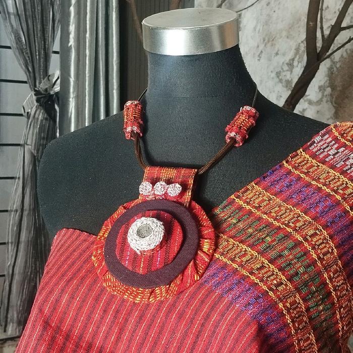 Kalung etnik ulos handmade kalung Batak design unik series Namera