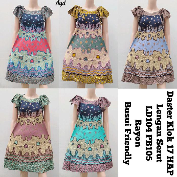 Daster Klok 17 HAP lengan serut rayon bumil busui