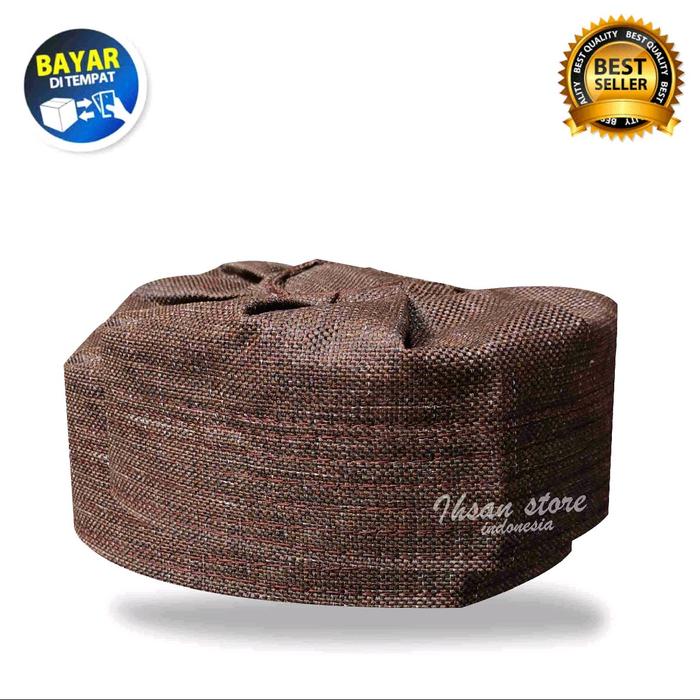 Ihsan store - peci maiah sybbanul muslimin coklat - peci keren - peci gaul