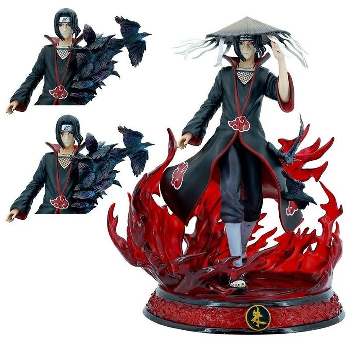 Figur Naruto Anime 30Cm Uchiha Itachi Gagak Pvc Akatsuki Figur Lampu