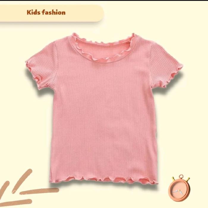 BAJU ANAK PEREMPUAN BAHAN RIB KNIT | Kaos Knit Anak Perempuan || T-SHIRT ANAK KIDRA RIB  KNIT POLOS