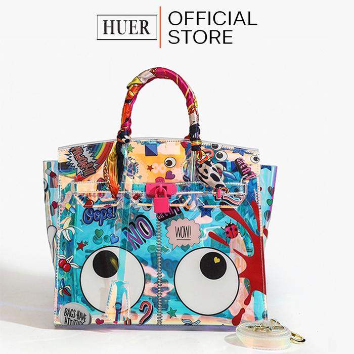 HUER ~ Lodhye Eye Theme Printed Hologram Tote Bag 9454-118