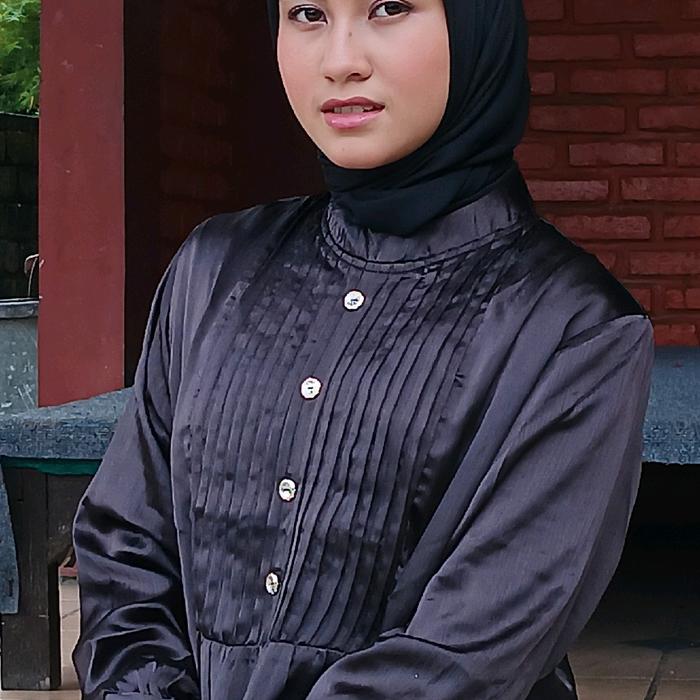 Gamis Dress Cradenza Rempel Dada Kancing Depan, Formal, Casual. Muslim