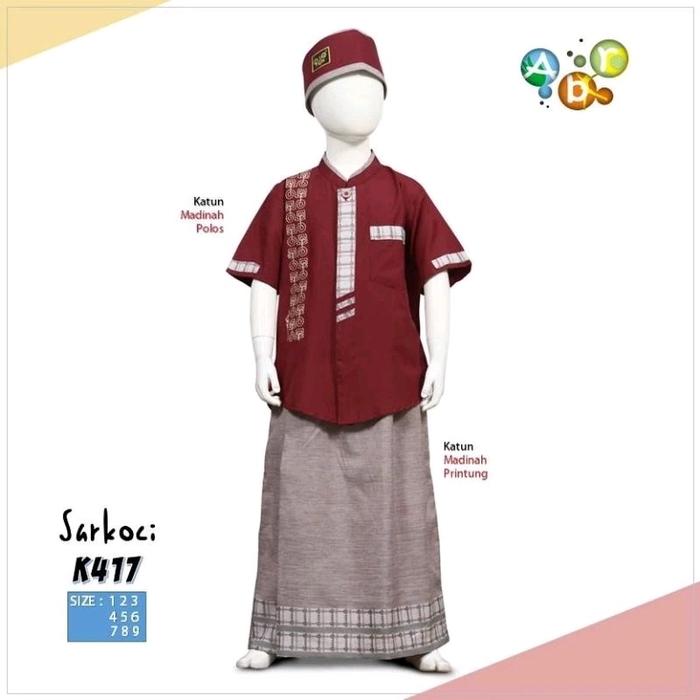 Baju muslim koko Anak Sakroci ABR//Koko Anak sarung celana//Baju koko anak laki-laki// baju muslim a