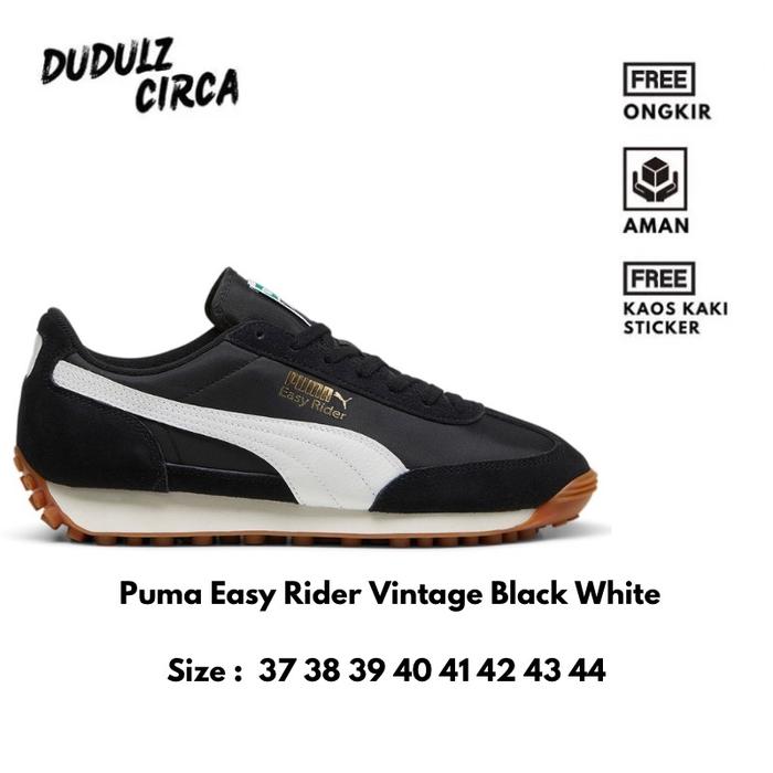 Puma Easy Rider Vintage Black White - Unisex Sneakers Wanita Pria Shoes Casual