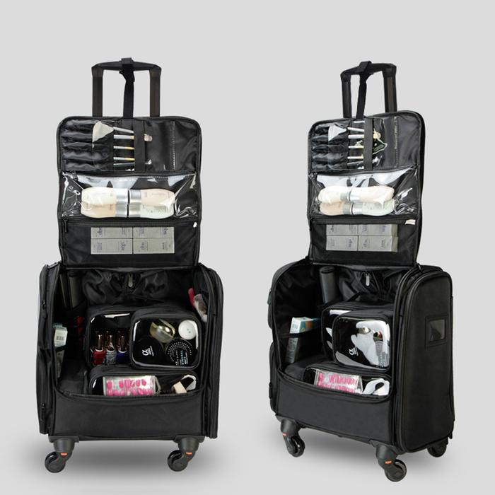 Professional cosmetic suitcase trolley cosmetic luggage bag