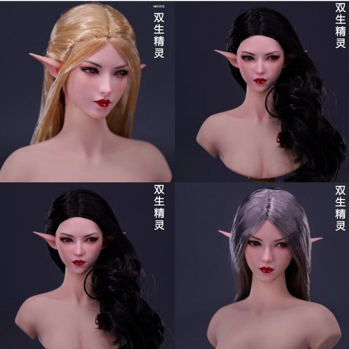 1/6 Ymtoys Ymt079 Female Elf Mei Head Dark Style  Sculpt Carving Model Fit 12'' Tbleague  Ph Soldier