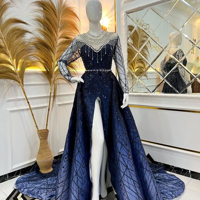Gown 2 in 1 Nevi Gradasi Premium / Gown Pengantin Murah