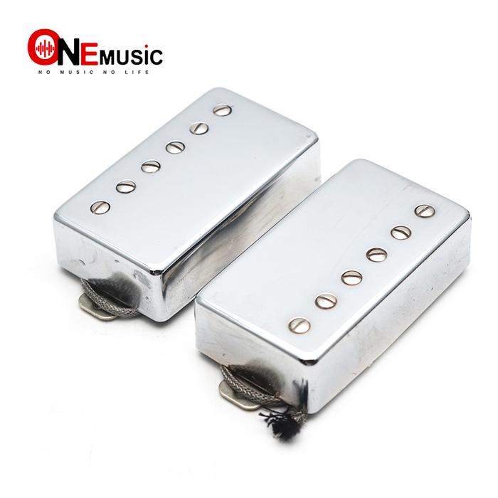 Alnico 5 LP Humbucker Guitar Pickup Set Chrome Neck & Bridge Alnico V