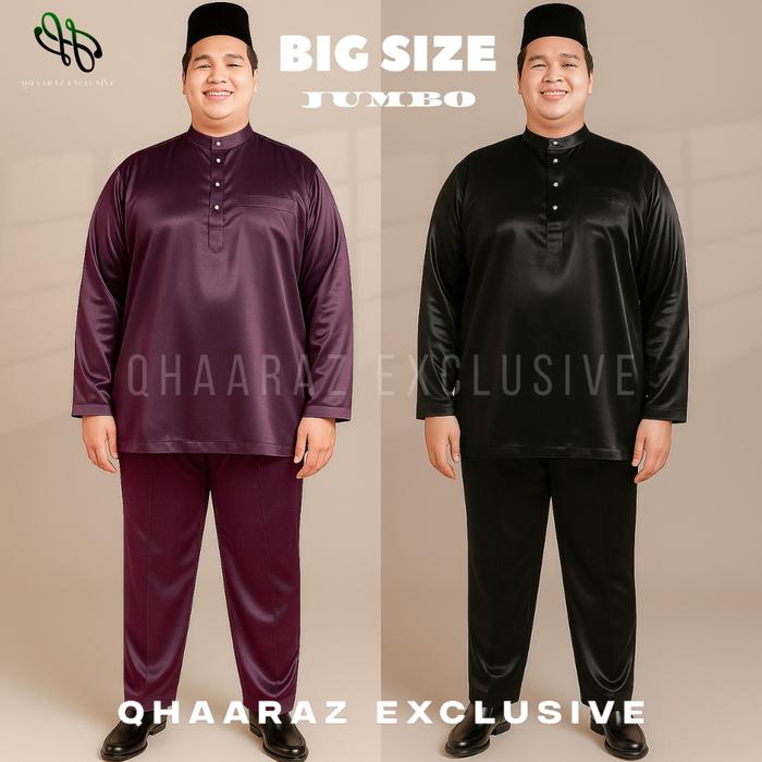 Big Size Setelan Koko Muslim Baju Melayu Pria Modern Ukuran Jumbo Besar Pakaian Cekak Musang Teluk B