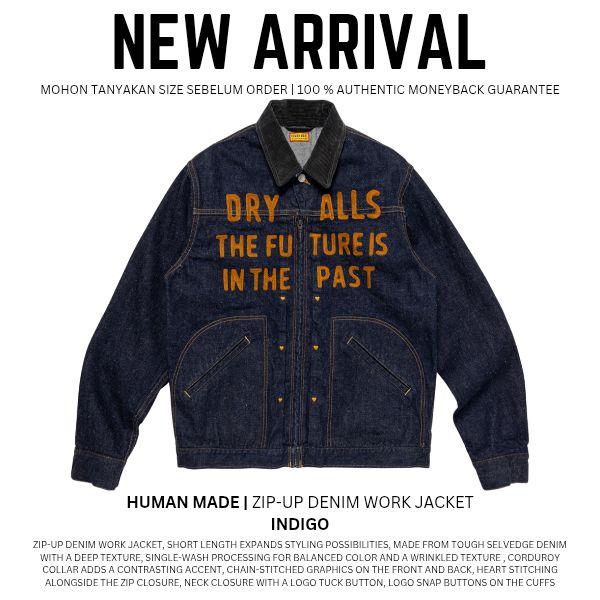 HUMAN MADE | Zip-Up Denim Work Jacket INDIGO ORIGINAL 100%