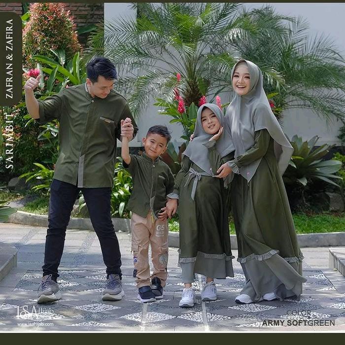 (Army Softgreen) Sarimbit Zafran & Zafira by Isa hijab