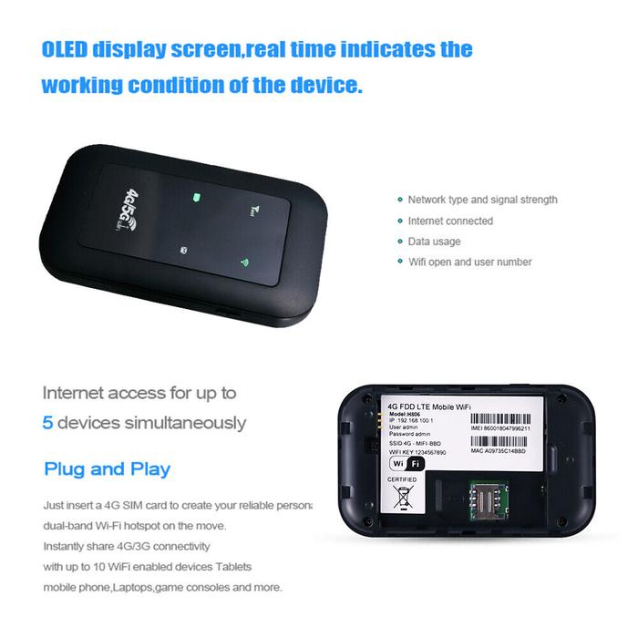 4G Wifi Saku Portabel Port Antena Eksternal 2.4G Router Nirkabel LTE