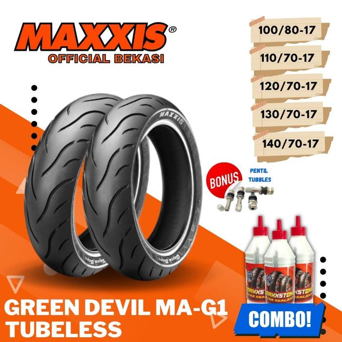 Promo / Terlaris MAXXIS GREEN DEVIL RING 17 / BAN MAXXIS ( 100/80 / 110/70 / 120/70 / 130/70 / 140/7