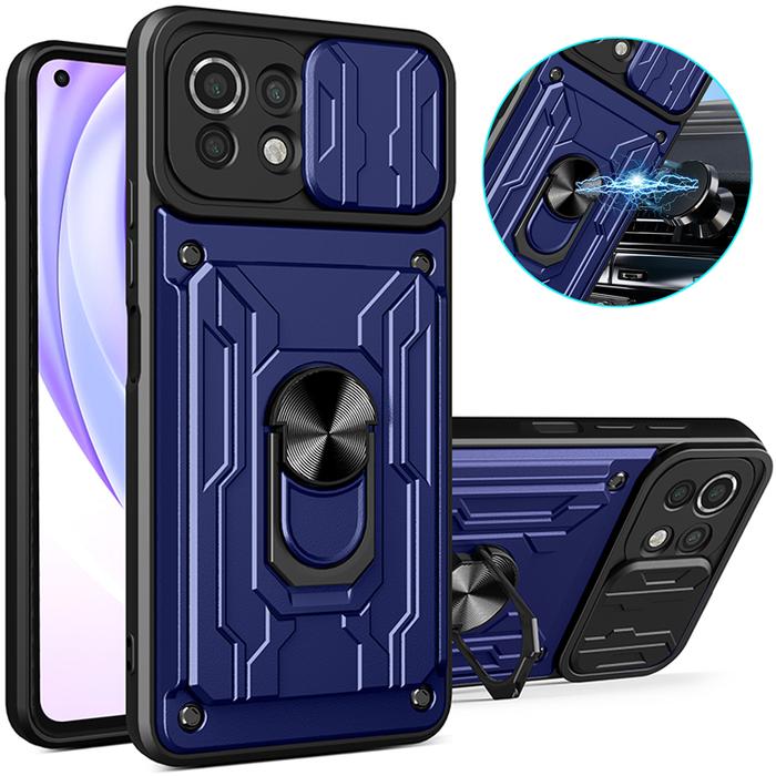 For Xiaomi Mi 11 Lite Case Slide Lens Camera Armor Back Cover for