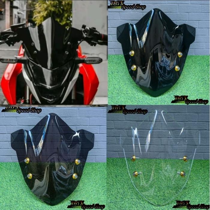 VISOR CB 150R NEW MODEL TERBARU WINDSHIELD CB 150R 4 LOBANG MODEL TERBARU PLUS BAUT VARIASI