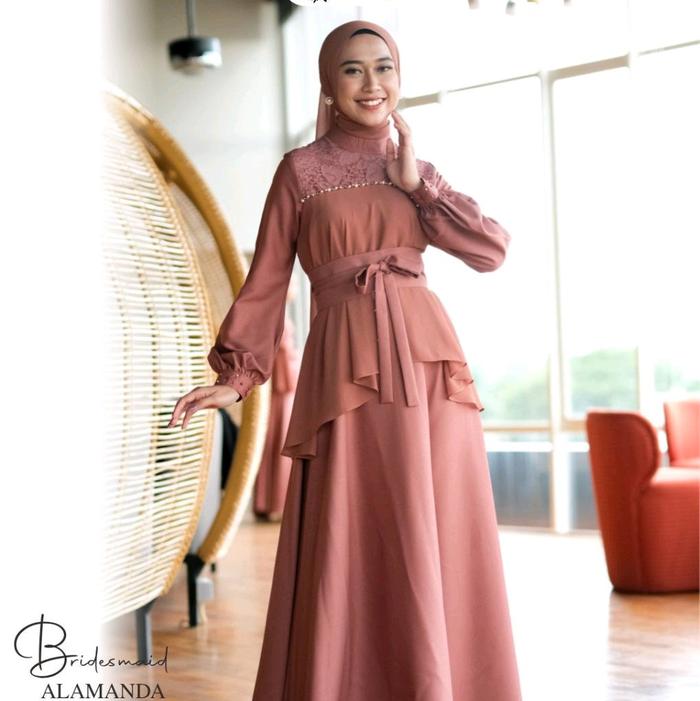 Dilovable.id | GAMIS KONDANGAN BRIDESMAID ALAMANDA BAJU LEBARAN GAMIS BROKAT BY. ISA ATTIRE