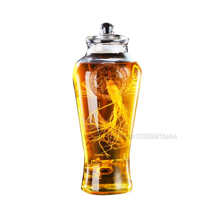 Non-lead Thick Glass Wine Bottle Enzyme Barrel Jar with Seal lid