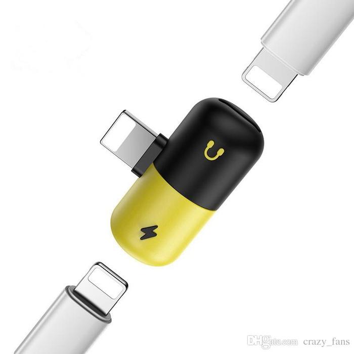 Kabel Splitter Iphone Lightning Splitter iPhone Capsule Dual Lightning 1 To 2 Connector